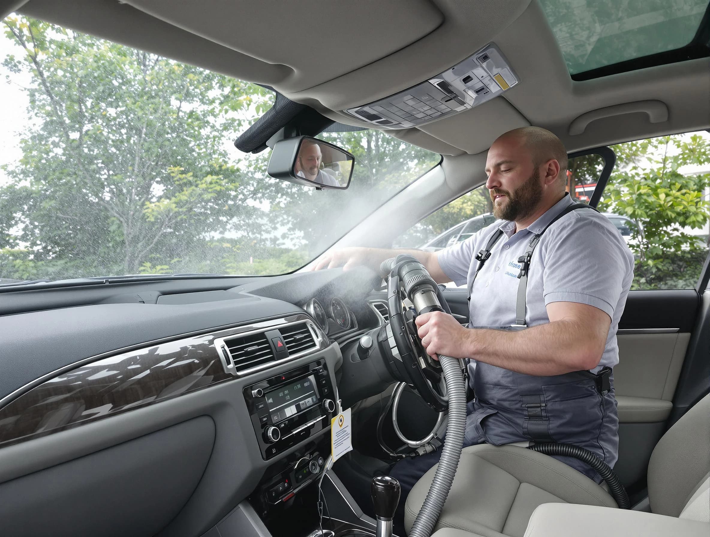 Morrow Air Duct Cleaning specialist performing professional car duct cleaning in Morrow