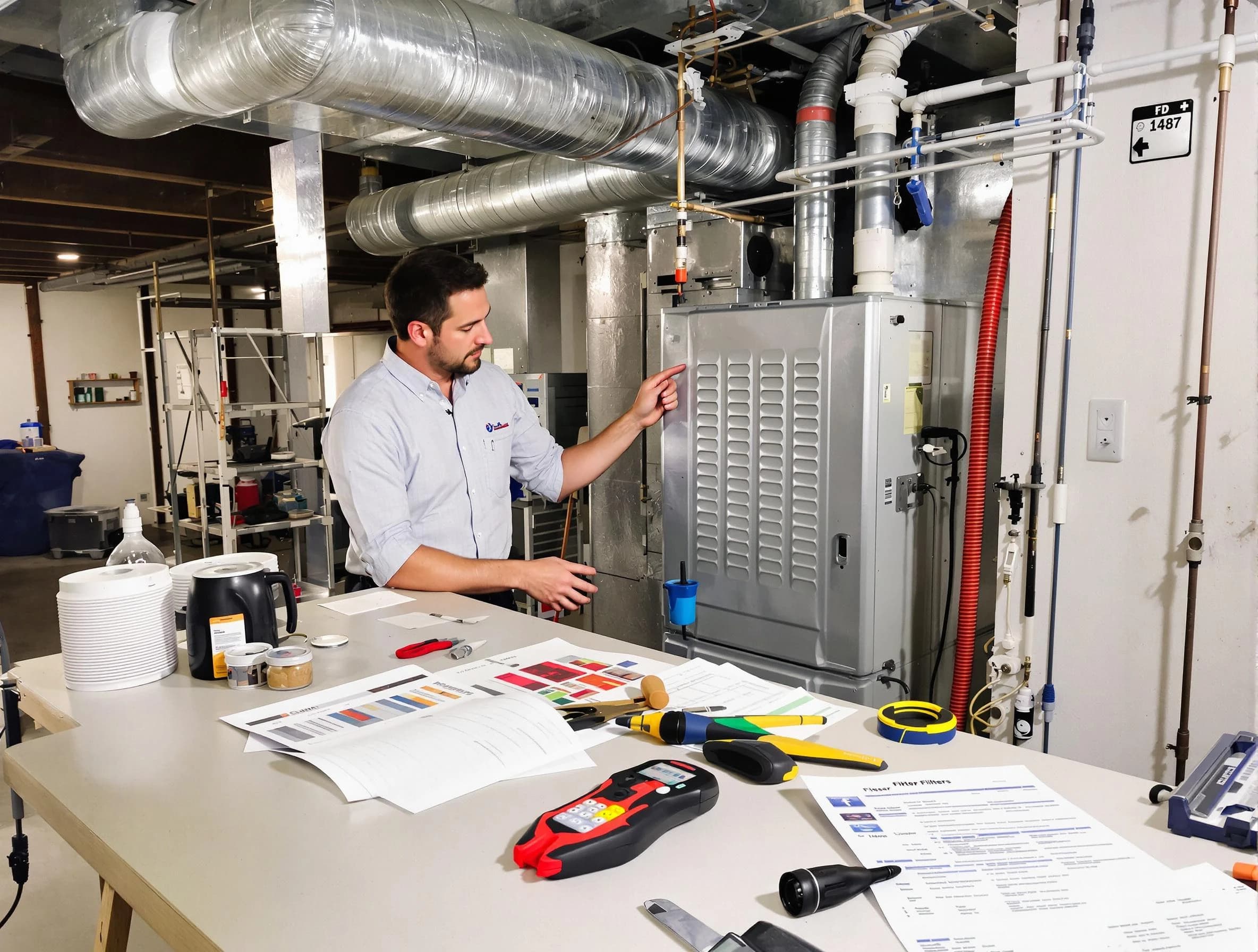 Morrow Air Duct Cleaning inspector conducting detailed filter system evaluation using professional diagnostic tools in Morrow