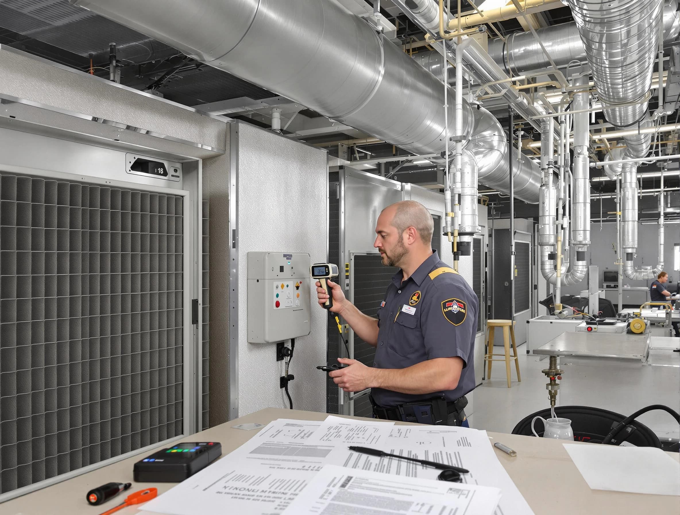 Professional filter system inspection by Morrow Air Duct Cleaning in Morrow