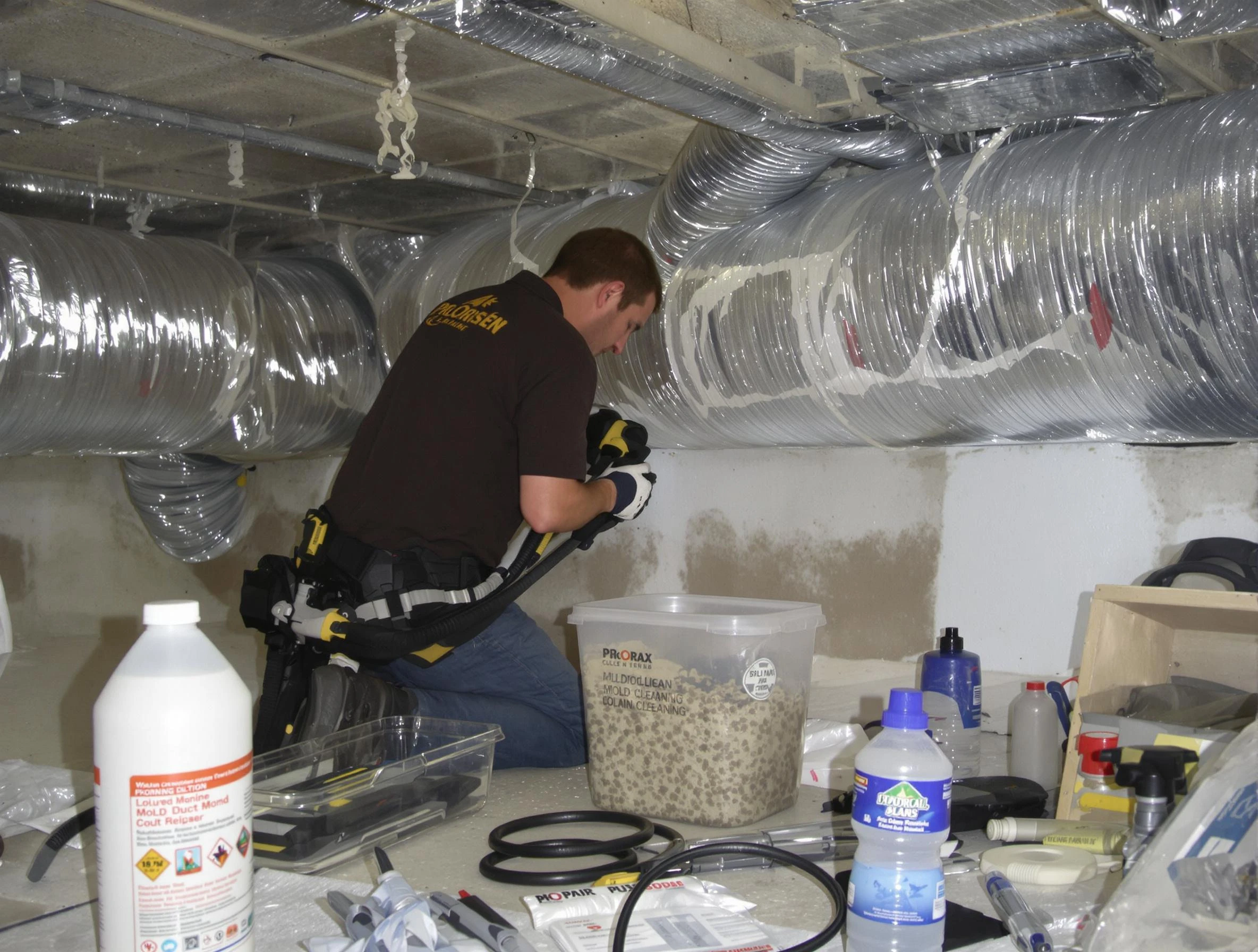 Morrow Air Duct Cleaning specialist performing professional mold removal from air ducts in Morrow